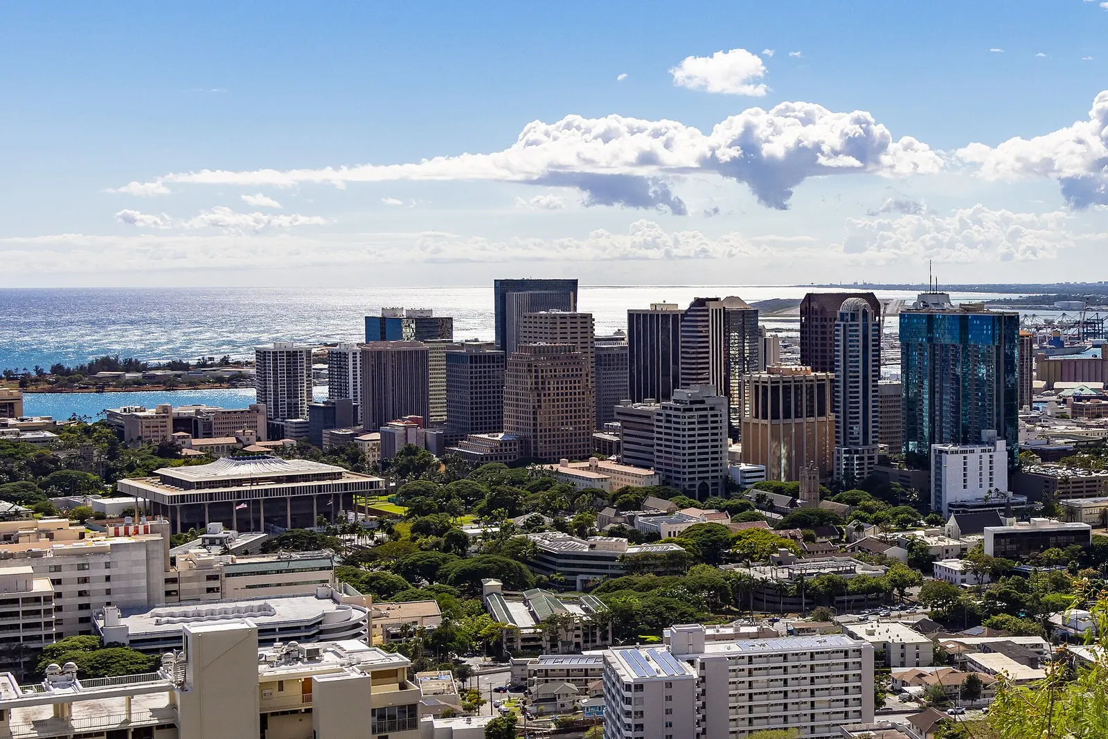 The Honolulu, Hawaii skyline